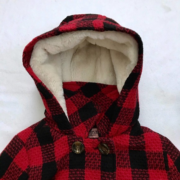 Urban Republic NWT Checkered Pea Coat Girls Various - Picture 2 of 12